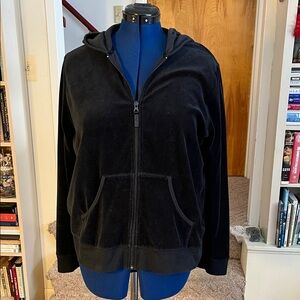 Motherhood Maternity Black Velvet Hoodie Jacket